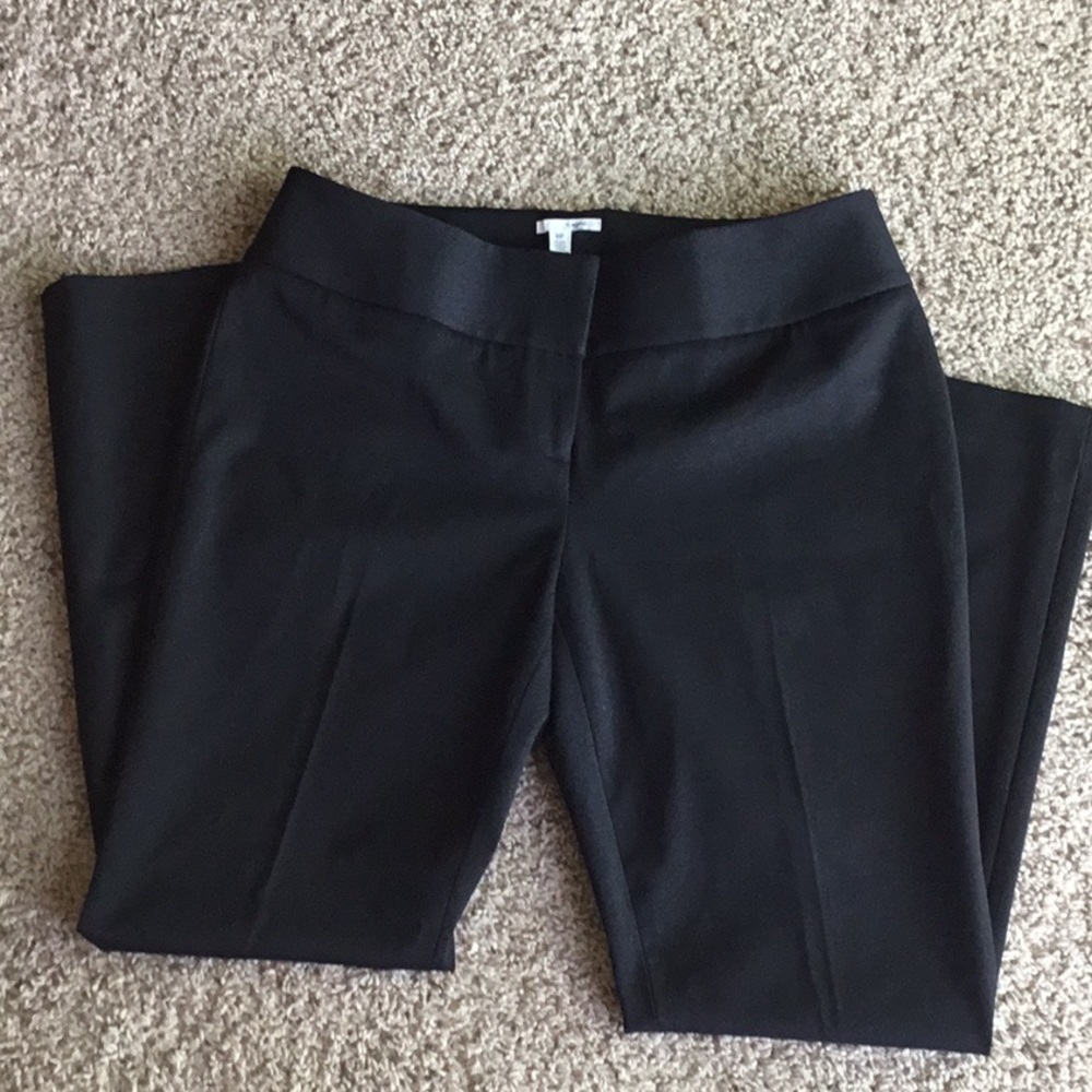 Halogen Black Straight Leg 10P Dress Pants Flat Front Trousers Office